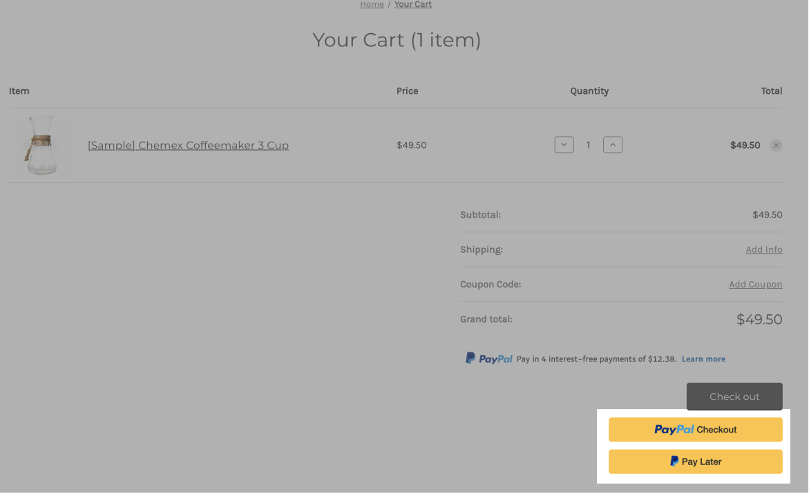 Connecting with PayPal